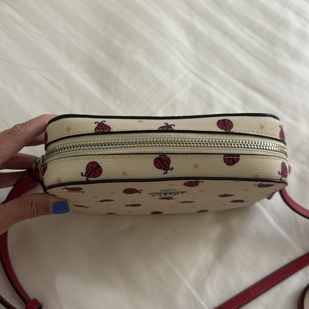 Coach Ladybug Print Cream and Red Crossbody - Picture 6 of 6